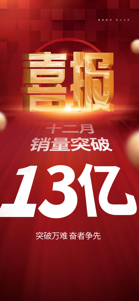 喜报战报捷报销售销冠贺报海报