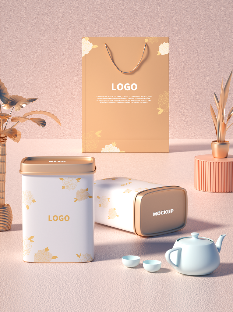 高端茶叶品牌文创样机包装
