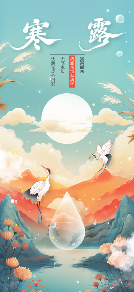 寒露节气传统海报