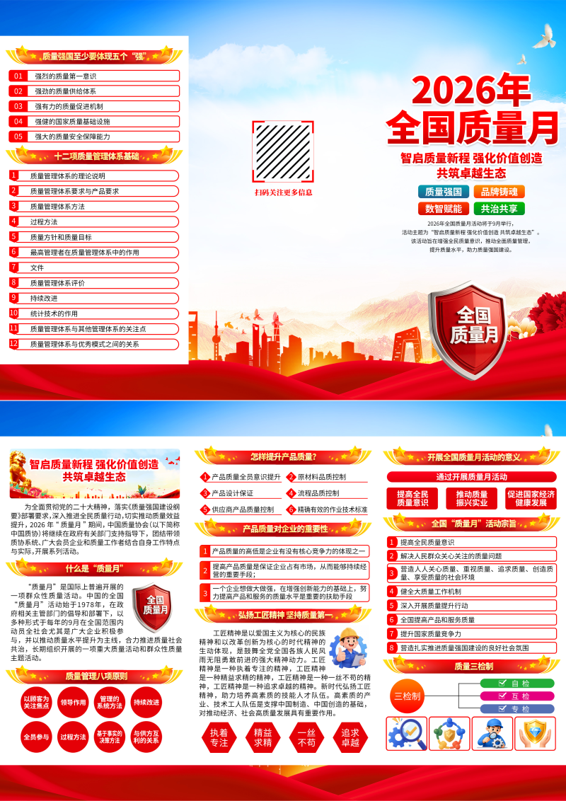 2026全国质量月宣传三折页