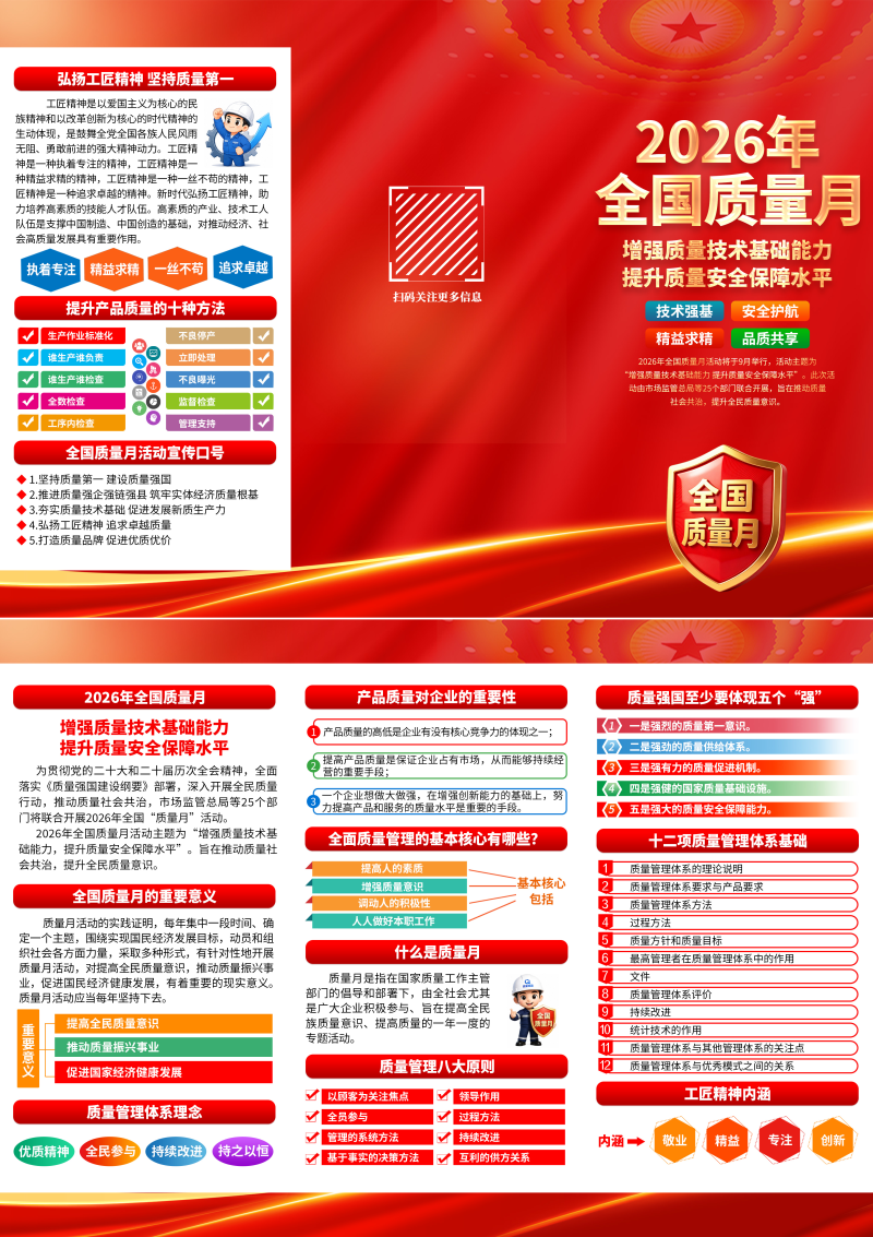 2026全国质量月宣传三折页