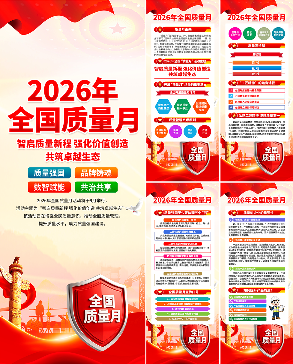 2026全国质量月宣传易拉宝展架设计