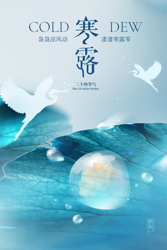 寒露节气传统秋天海报