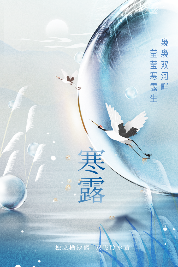 寒露节气传统秋天海报