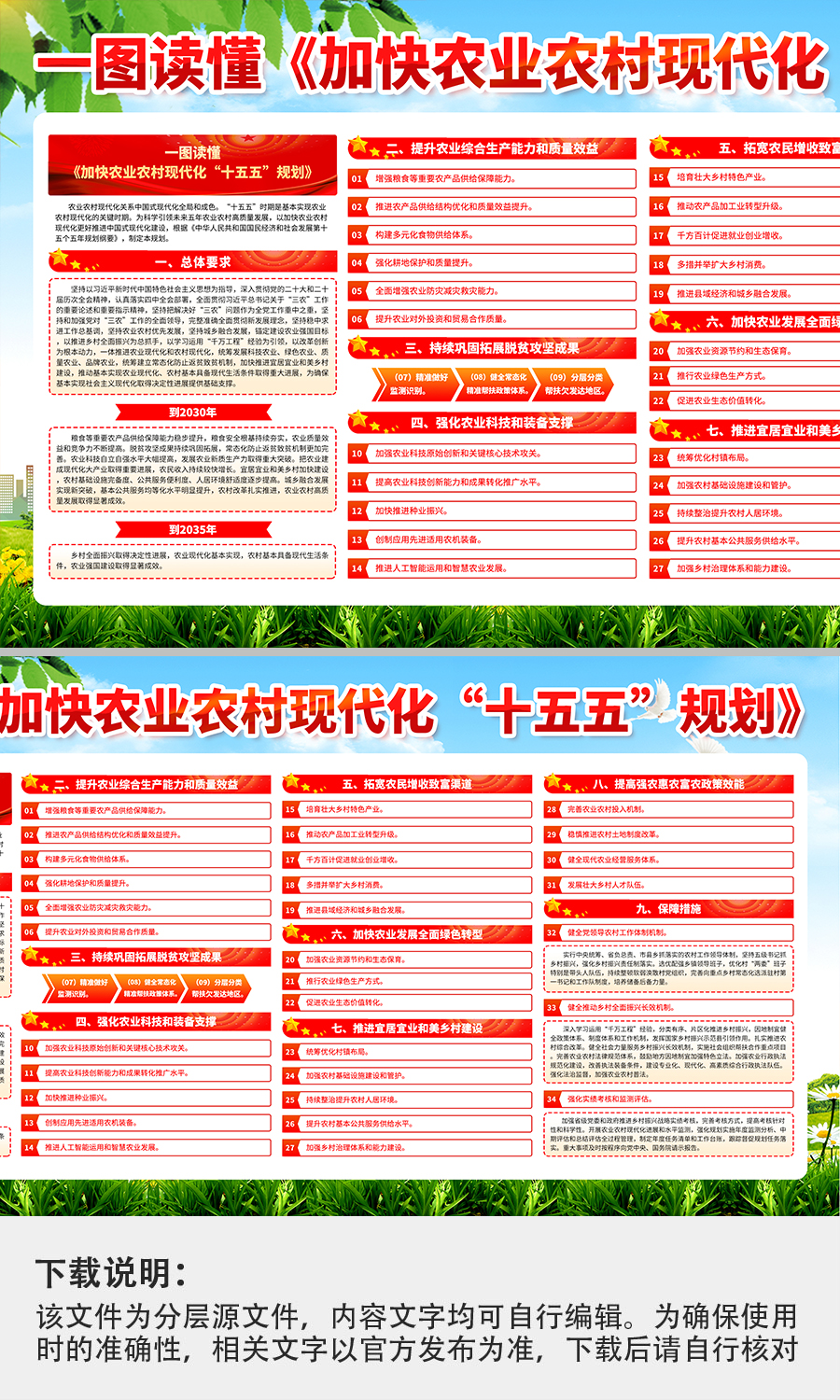 加快农业农村现代化十五五规划党建展板海报