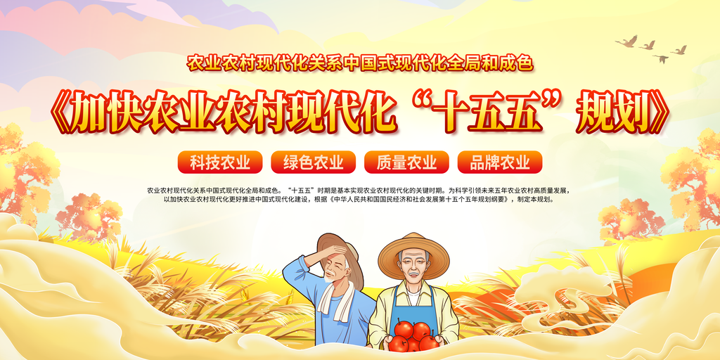 加快农业农村现代化十五五规划党建展板海报