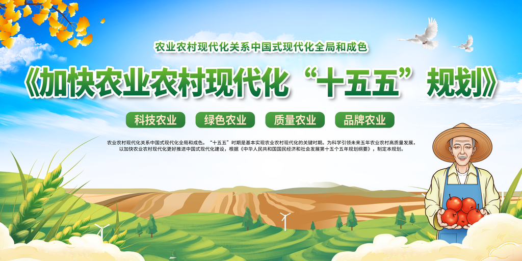 加快农业农村现代化十五五规划党建展板海报