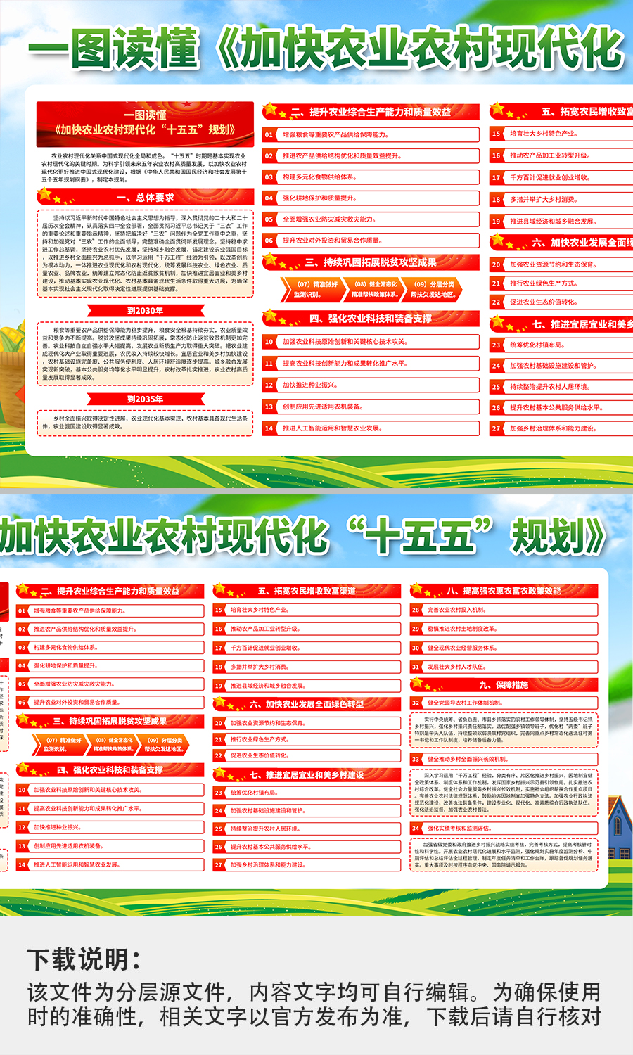 加快农业农村现代化十五五规划党建展板海报