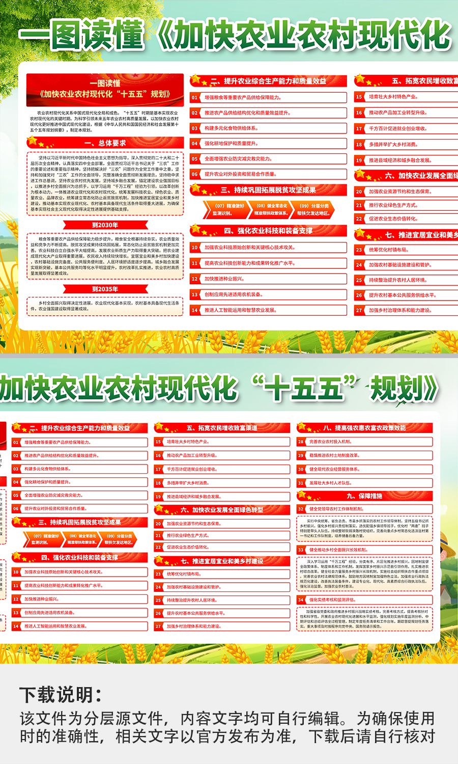 加快农业农村现代化十五五规划党建展板海报