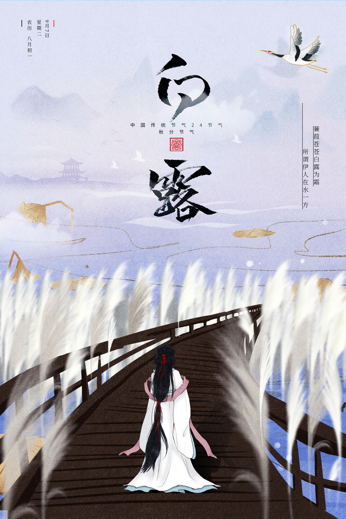 白露节气海报设计