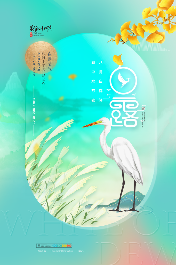 白露节气宣传海报广告