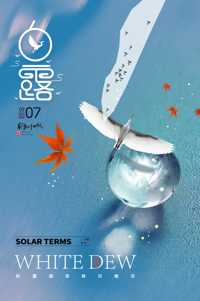 白露节气海报设计