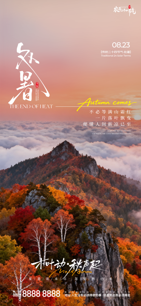 二十四节气处暑创意海报