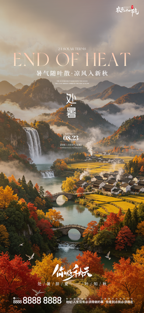 二十四节气处暑创意海报