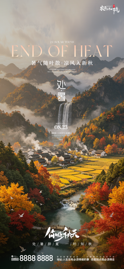 二十四节气处暑创意海报