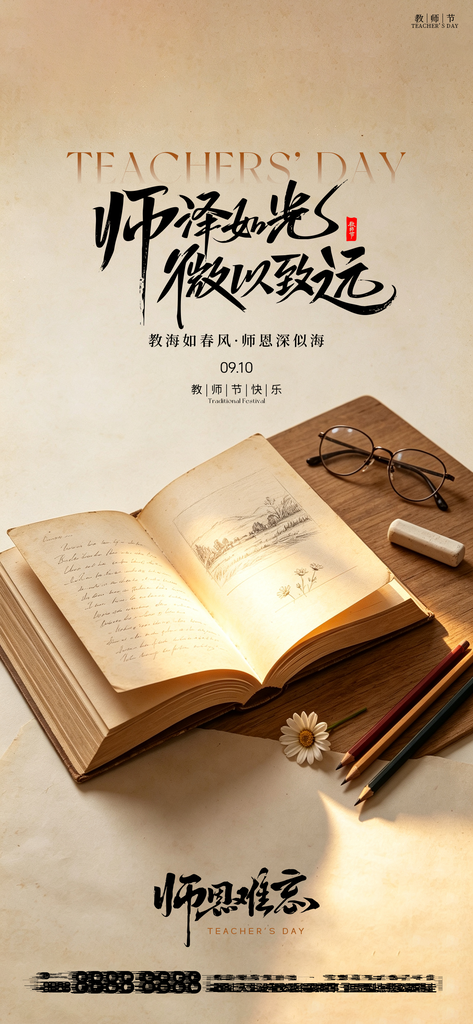 教师节日创意宣传手机海报