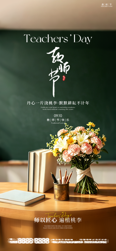 教师节日宣传手机创意海报