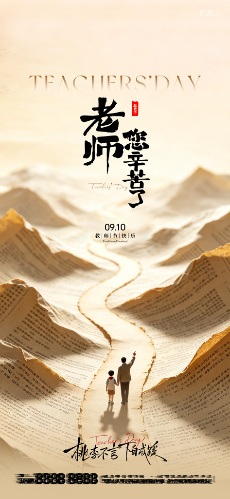 教师节日宣传手机创意海报