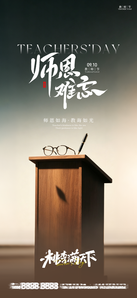 教师节日手机创意宣传海报