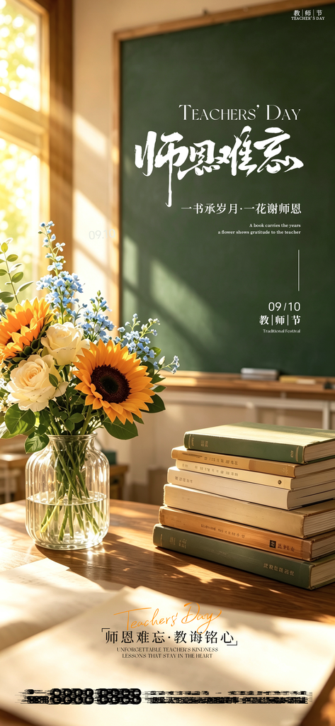 教师节日手机创意宣传海报