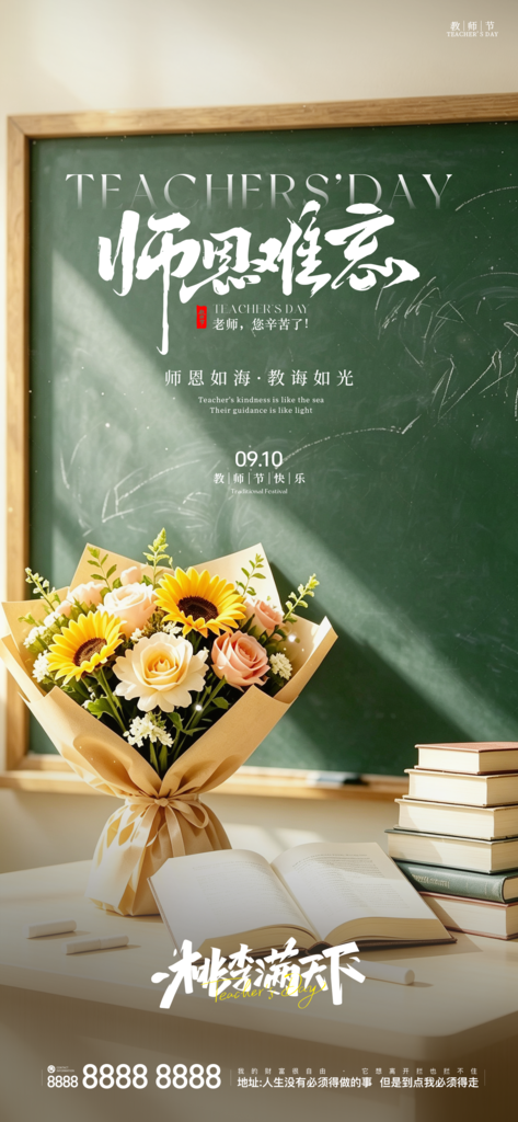 创意教师节日手机宣传海报