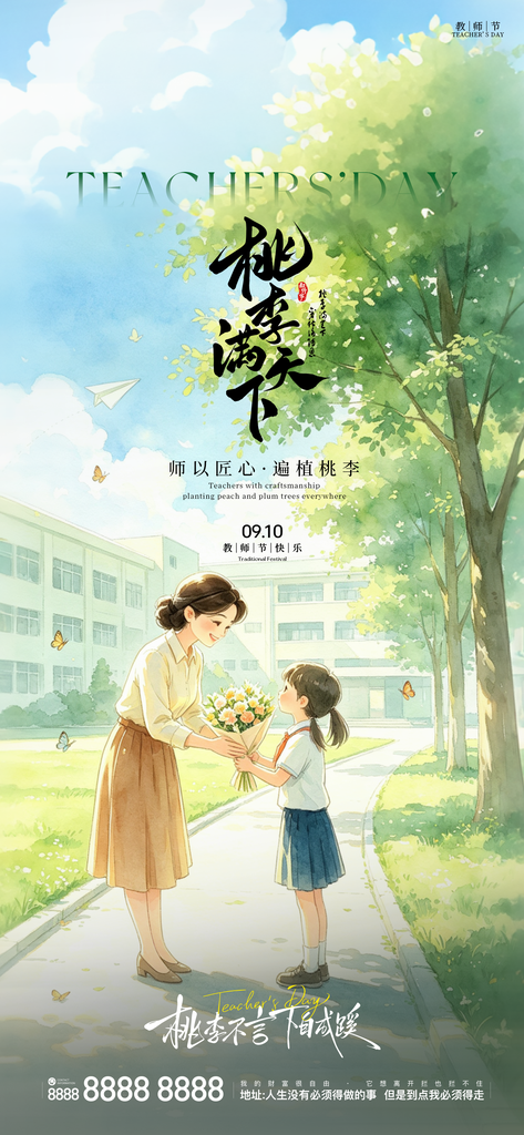 教师节日创意手机海报