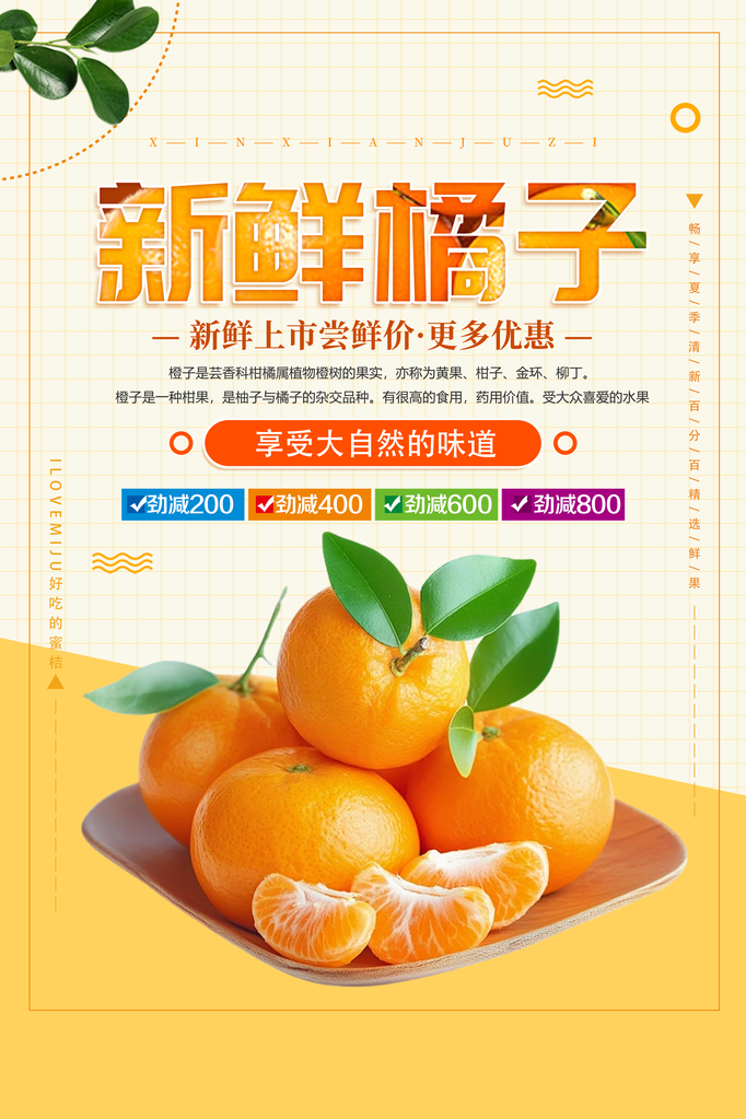 橘子海报素材