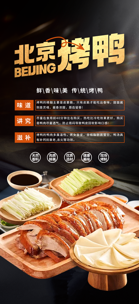 北京烤鸭美食海报