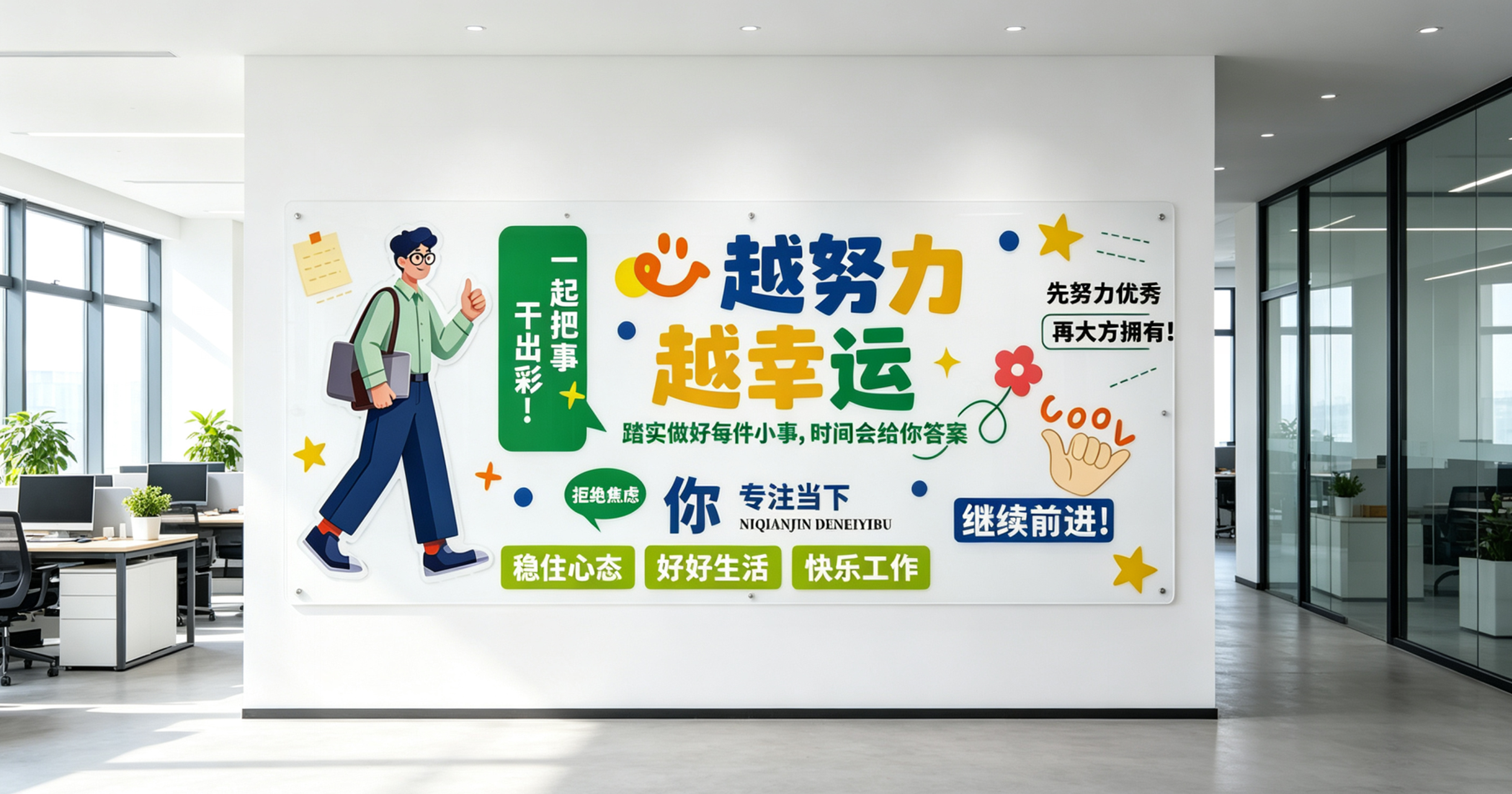 企业文化公司励志标语口号办公室企业文化墙