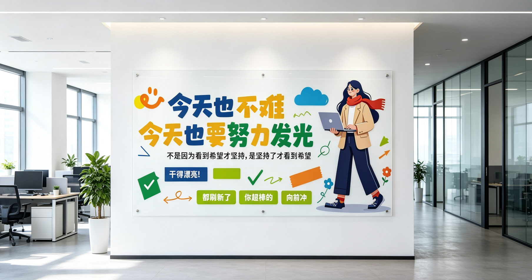 企业文化公司励志标语口号办公室企业文化墙