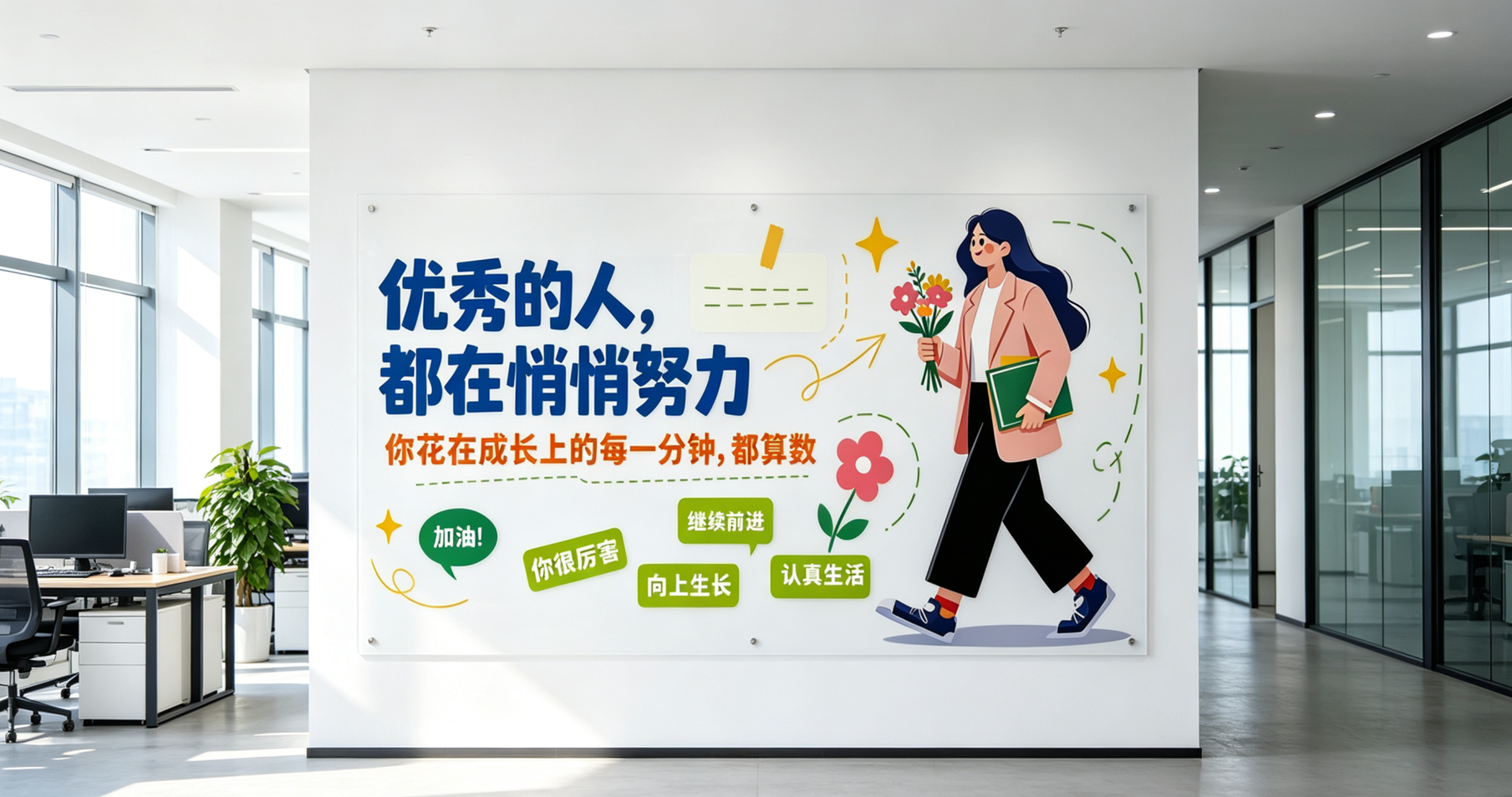 企业文化公司励志标语口号办公室企业文化墙