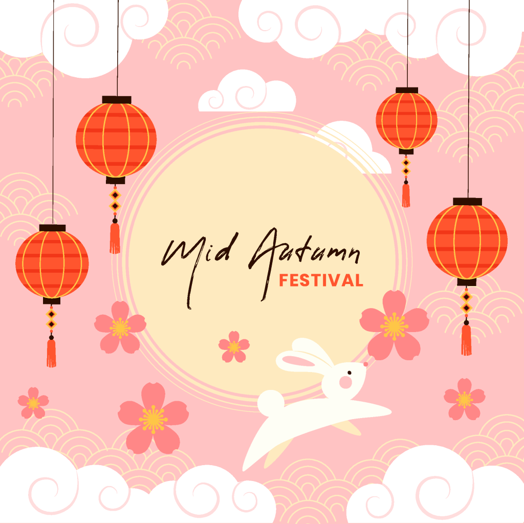 卡通中秋节兔子插画