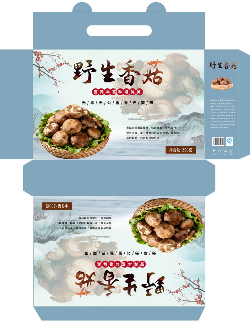 野生香菇美食包装设计