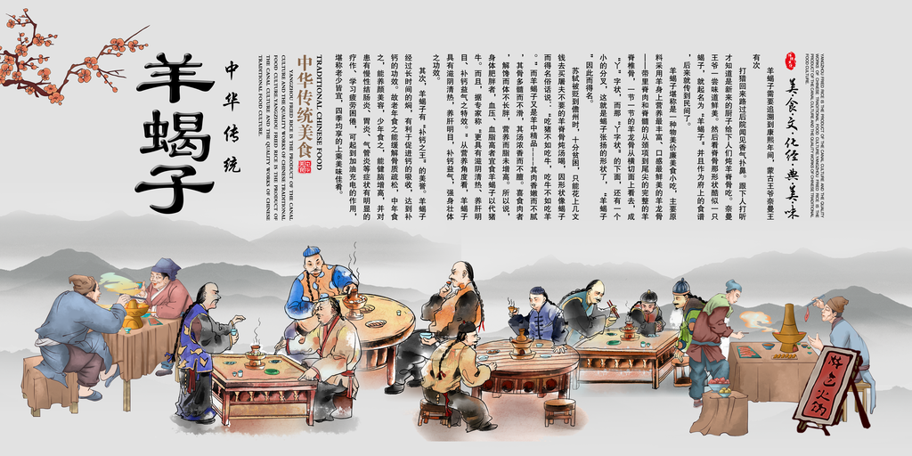 羊蝎子美食展板海报设计