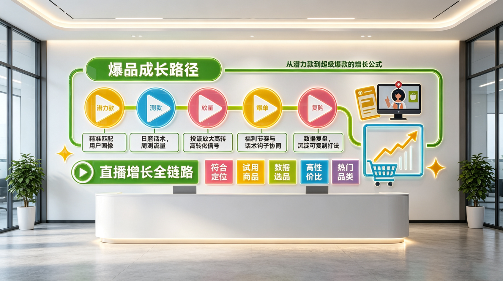 直播间电商直播公司励志标语企业文化墙