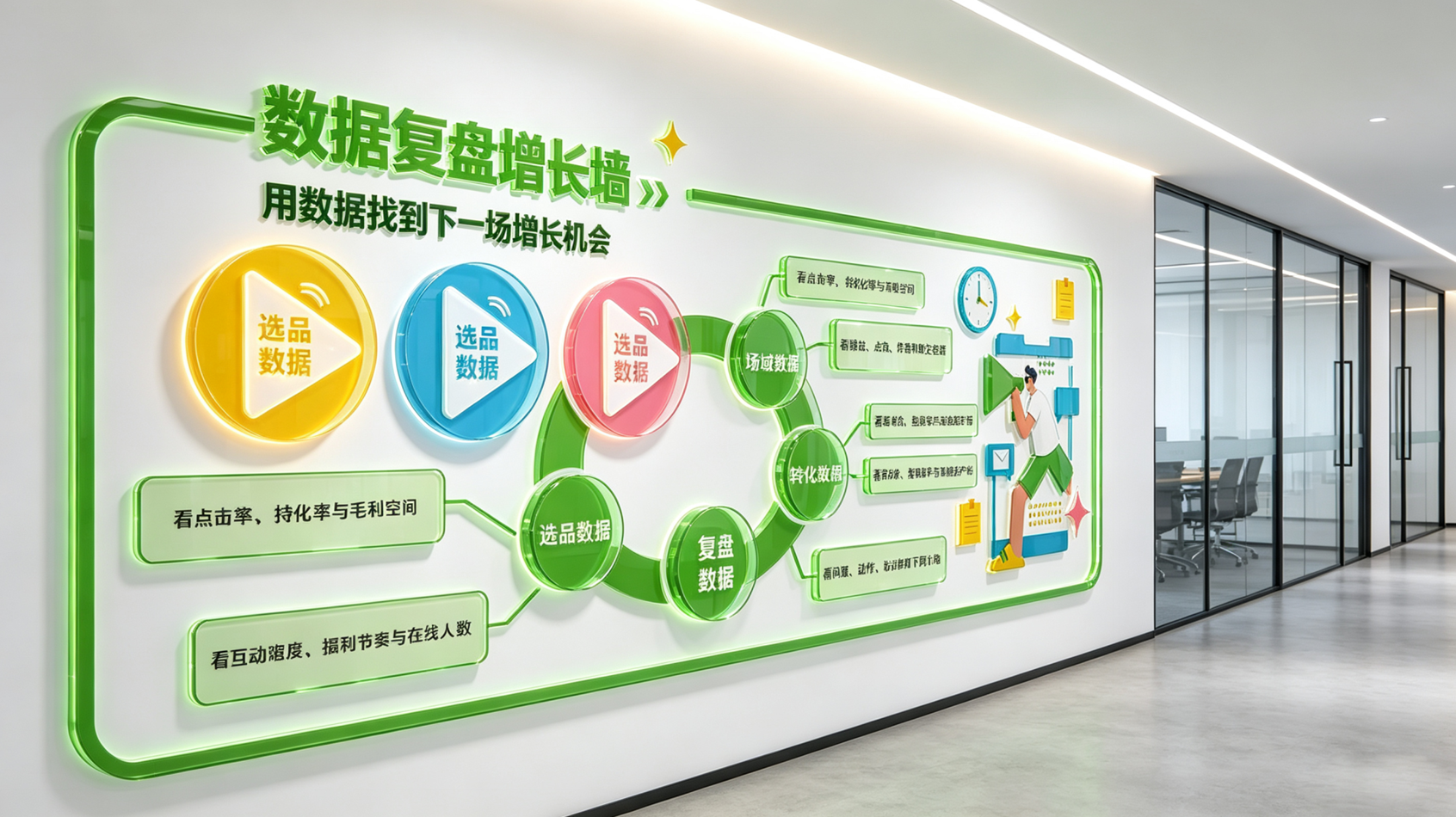 直播间电商直播公司励志标语企业文化墙
