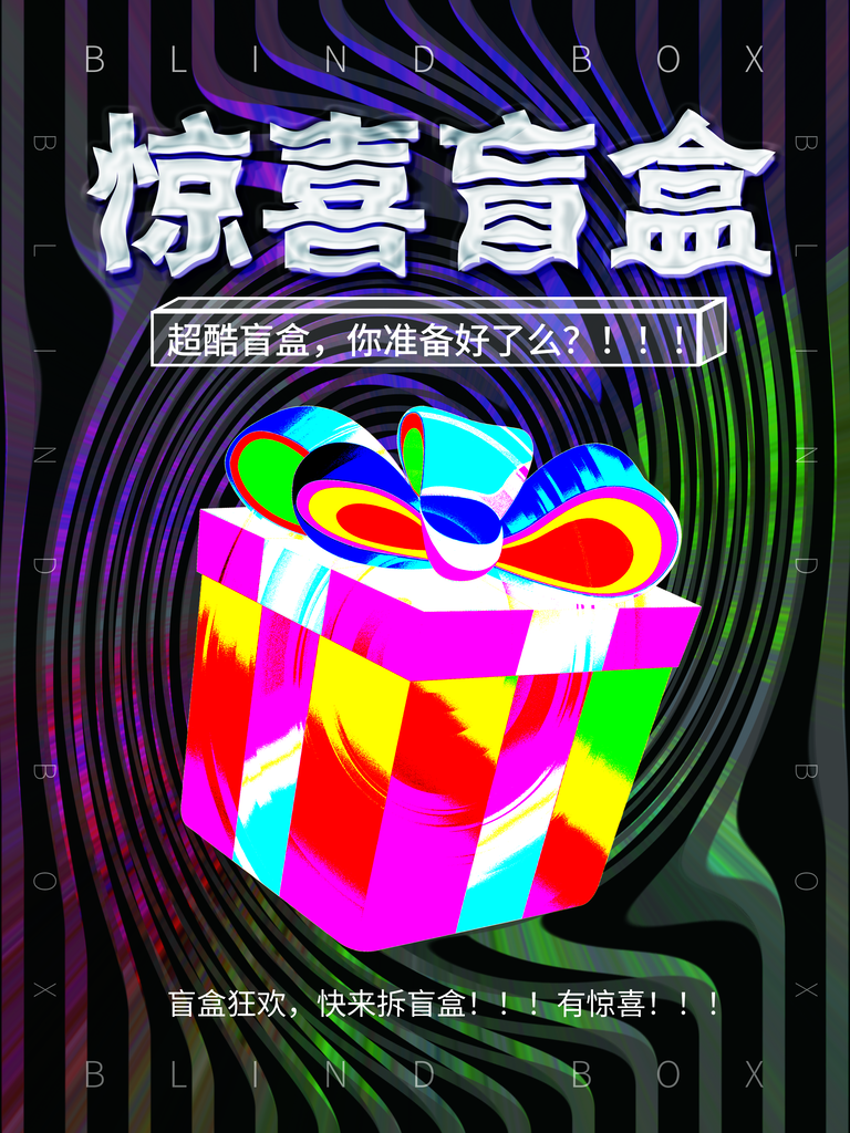 盲盒幸运大抽奖海报