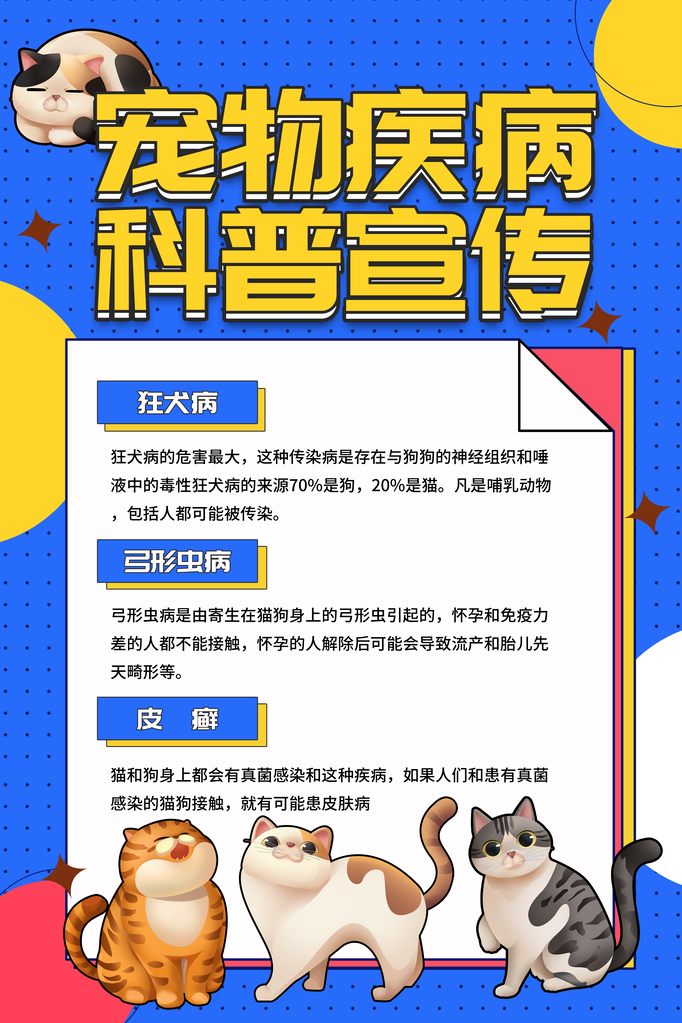 宠物店宠物疾病科普宣传海报