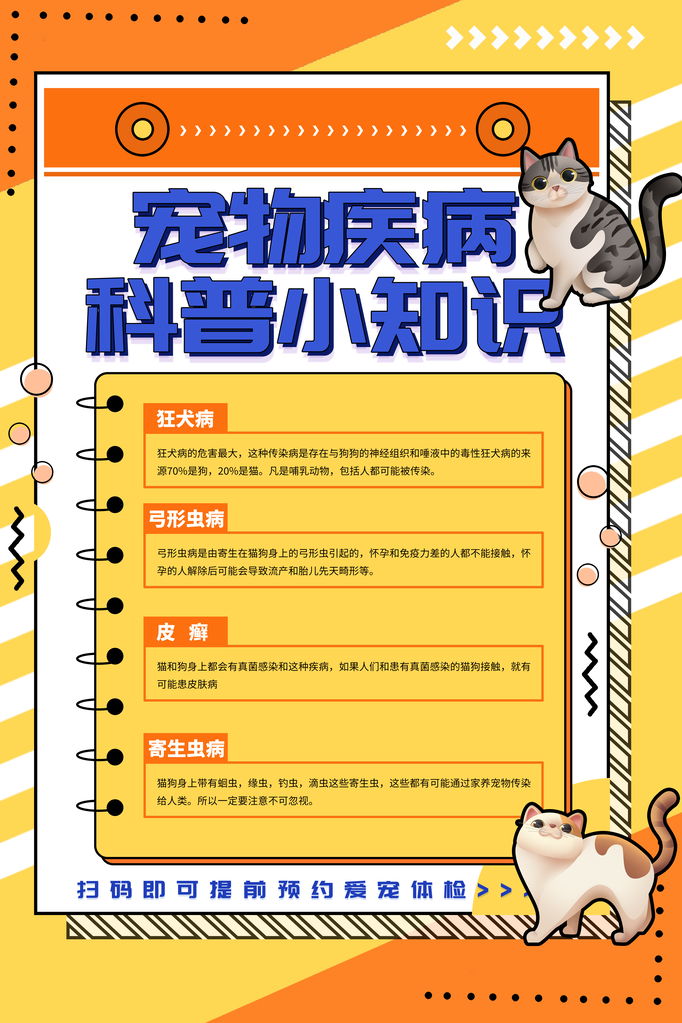 宠物店宠物疾病科普宣传海报