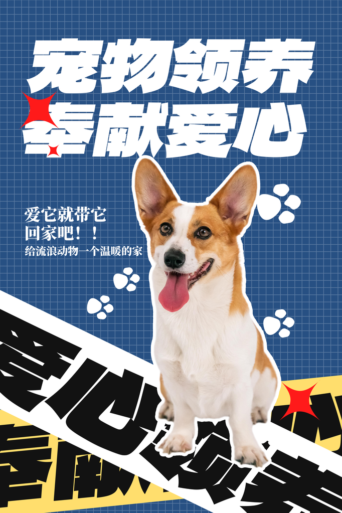 宠物店宠物领养宣传海报