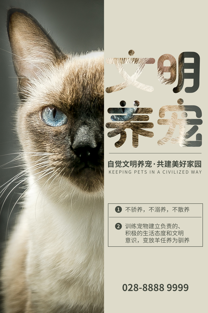 文明养宠宠物店宠物宣传海报