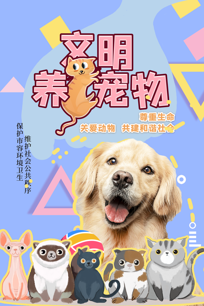 文明养宠宠物店宠物宣传海报