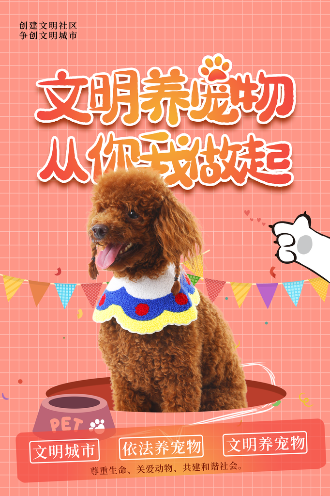 文明养宠宠物店宠物宣传海报