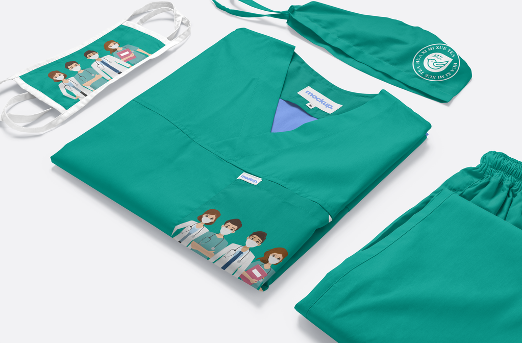 医生制服手术服医院诊所医疗用品贴图样机