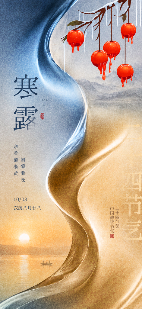 寒露节气海报