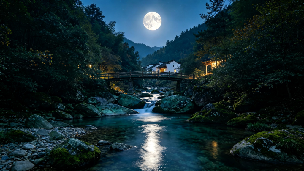 中秋夜公园风景摄影图