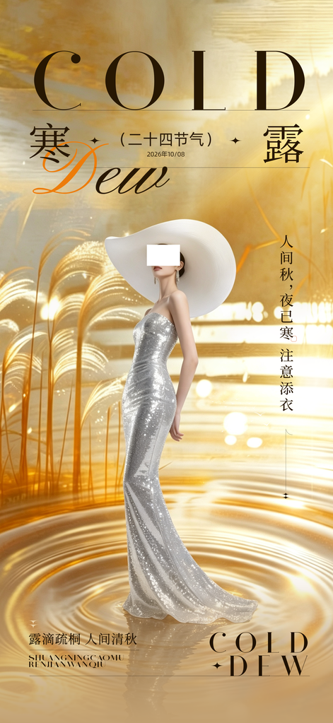 寒露节气医美行业海报设计