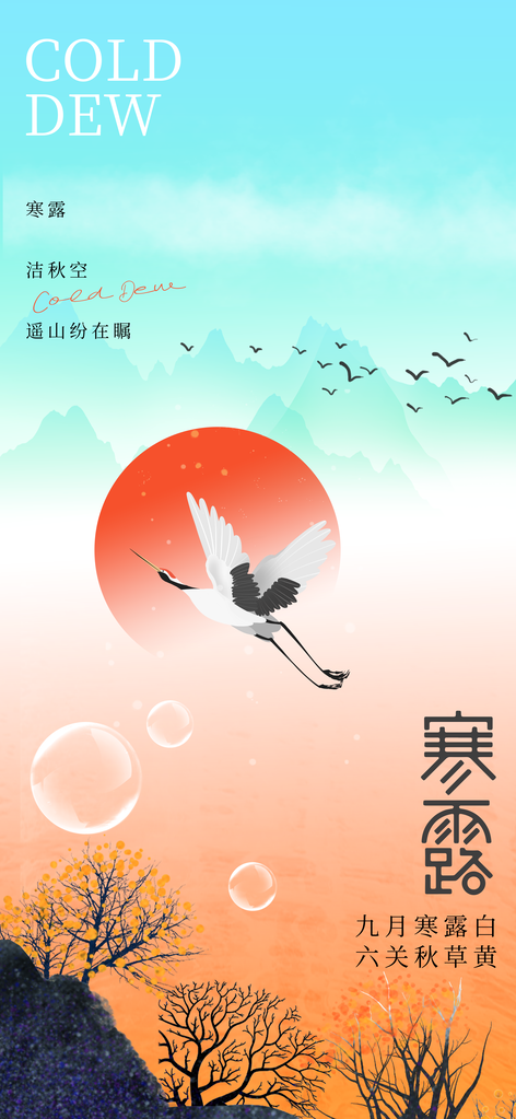 寒露节气简约活动海报