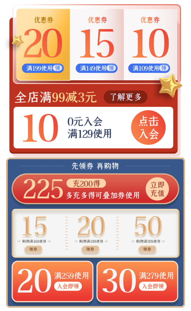 电商促销标签优惠券设计素材