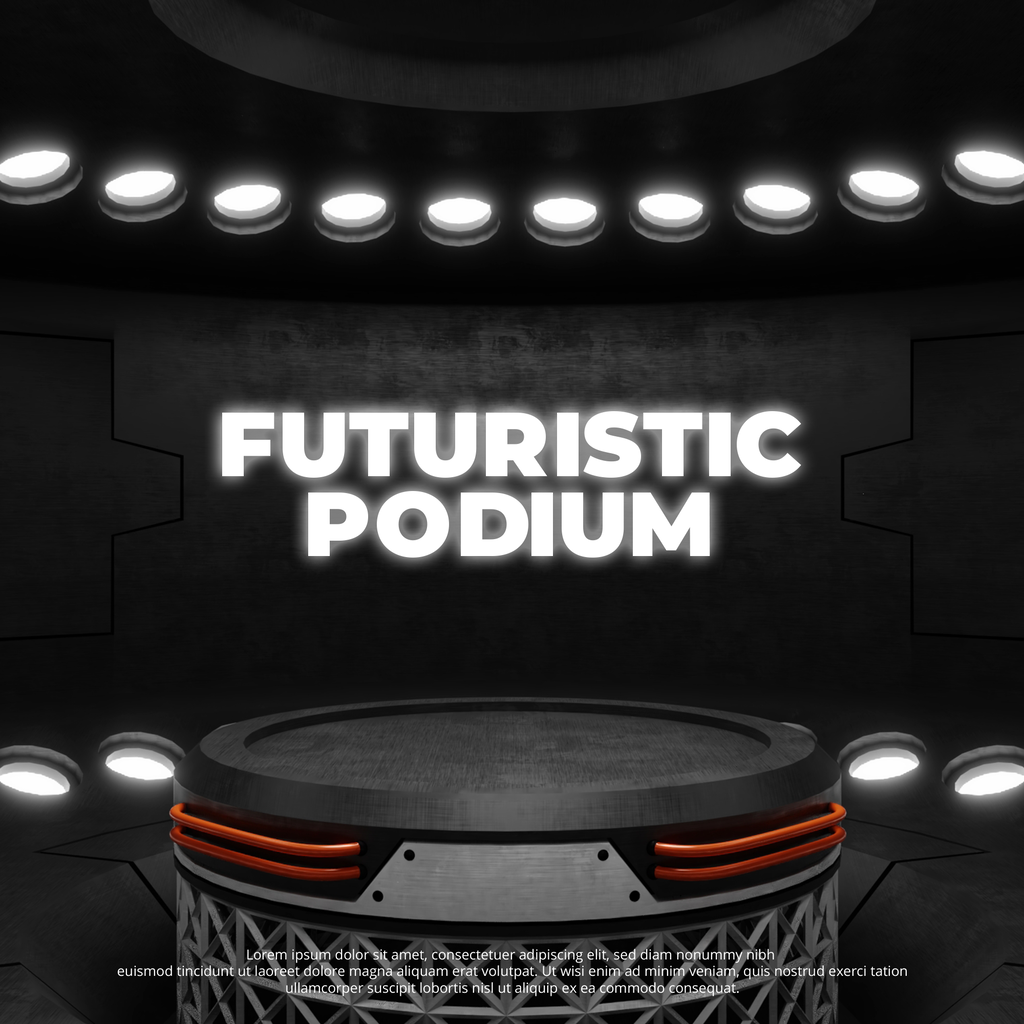 炫酷科技海报场景展示台PSD模板素材创意